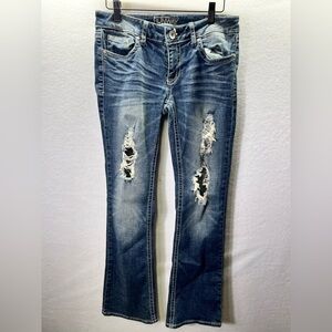 Refuge Runway Everyday Bootcut Jeans Womens 6R Stretch Distressed Denim 2115